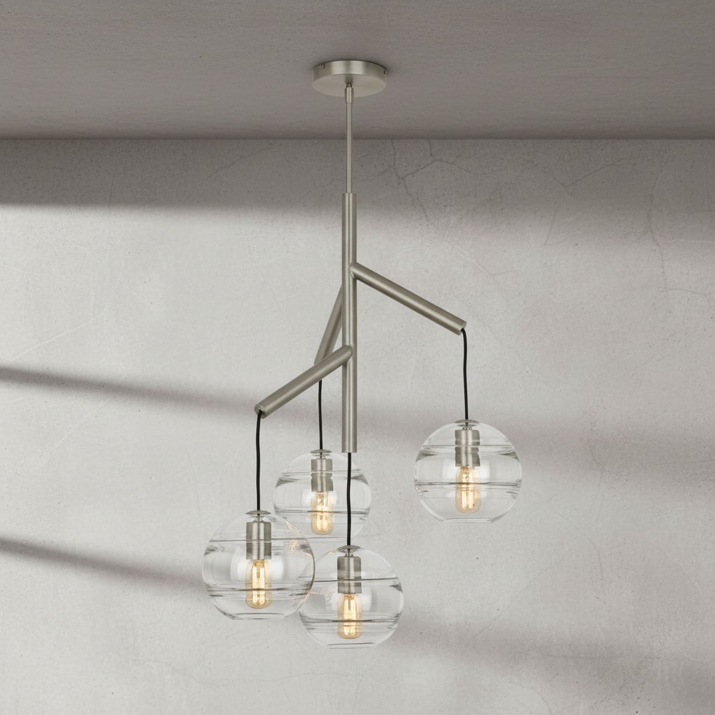Riviko Veridian Sphere Art Glass Chandelier - Background Shot