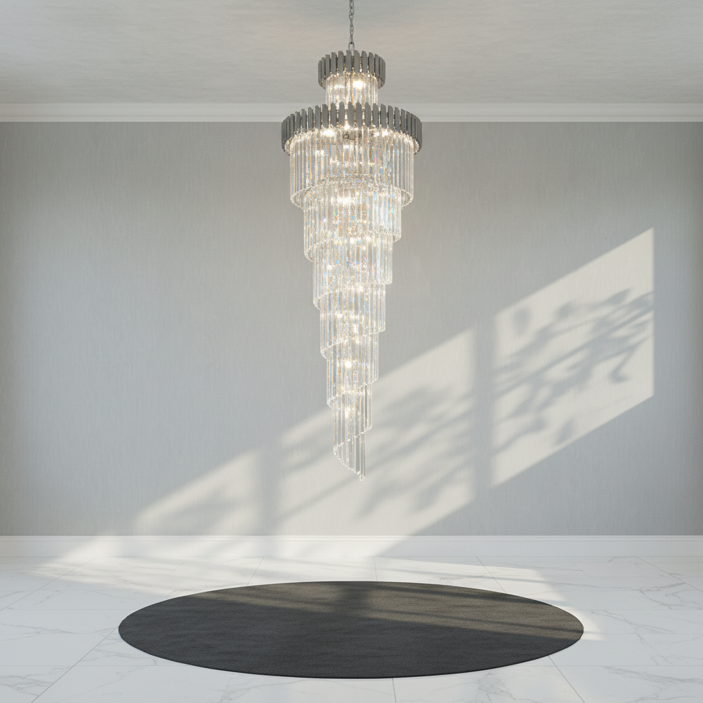 Riviko Grand Spiral Crystal Chandelier - Background Shot