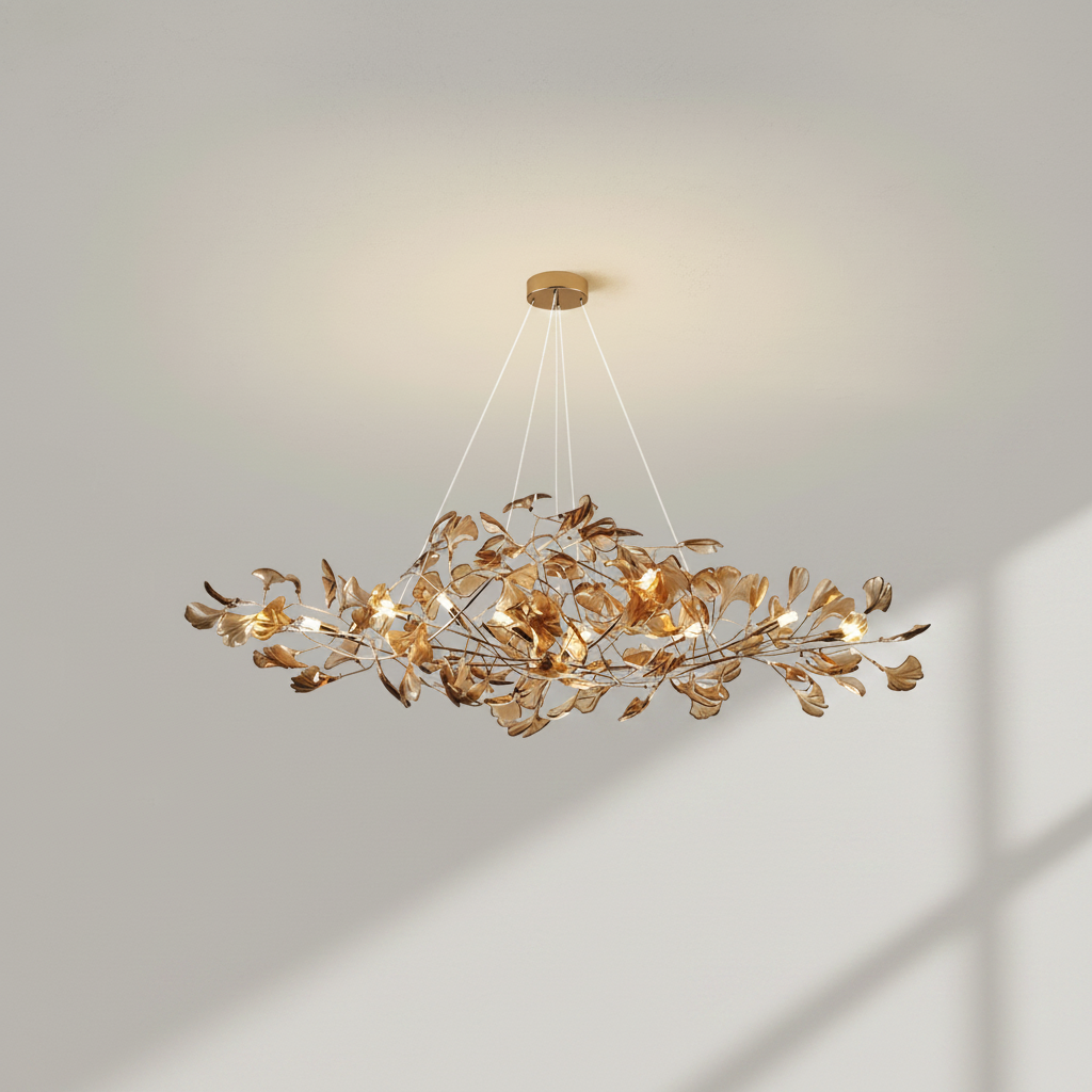 Riviko Veridian Bloom Linear Chandelier - Background Shot