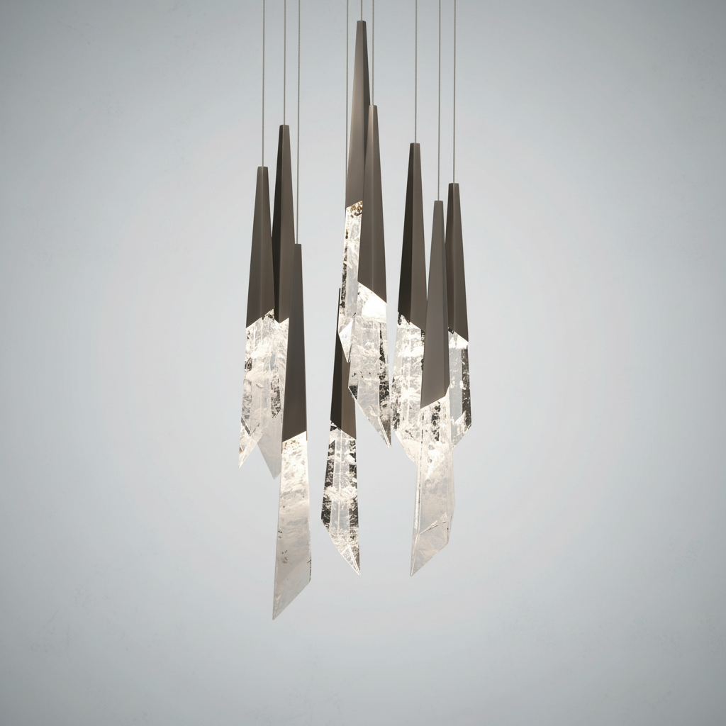 Riviko Radiant Shard Round LED Chandelier - Background Shot