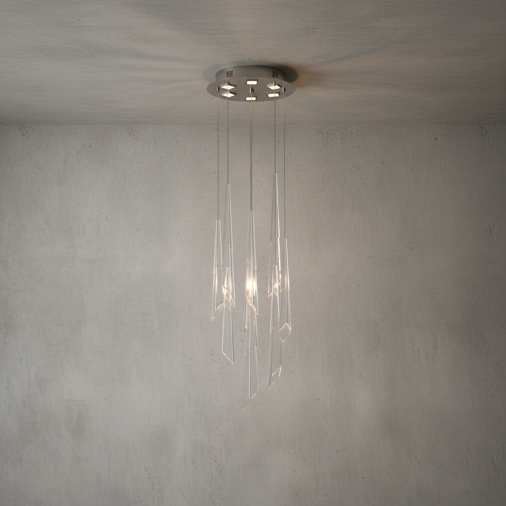 Riviko Radiant Shard Round LED Chandelier - Background Shot