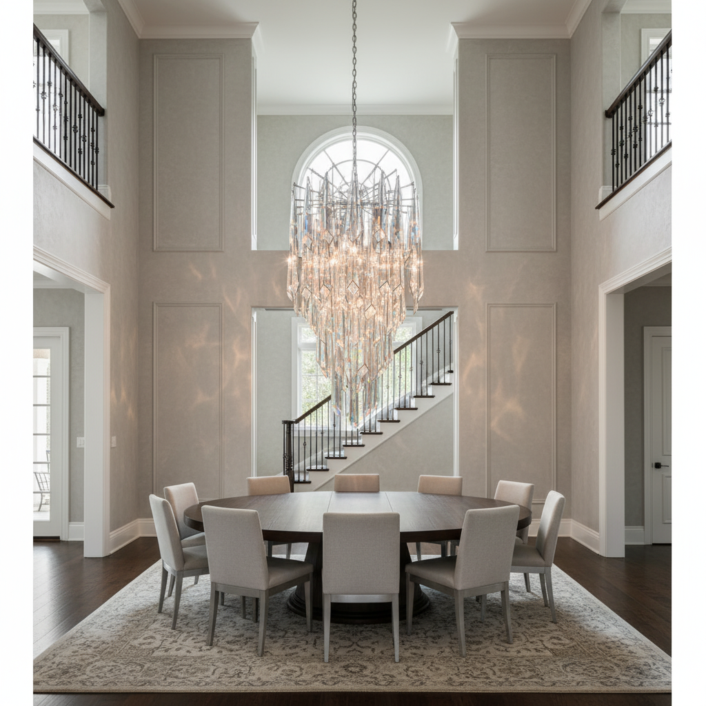 Riviko Radiant Shard Round LED Chandelier - Background Shot