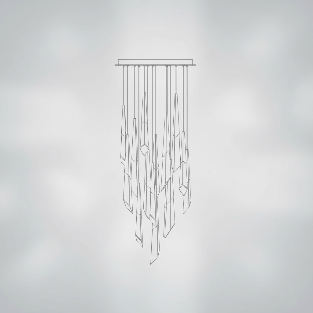 Riviko Radiant Shard Round LED Chandelier - Background Shot