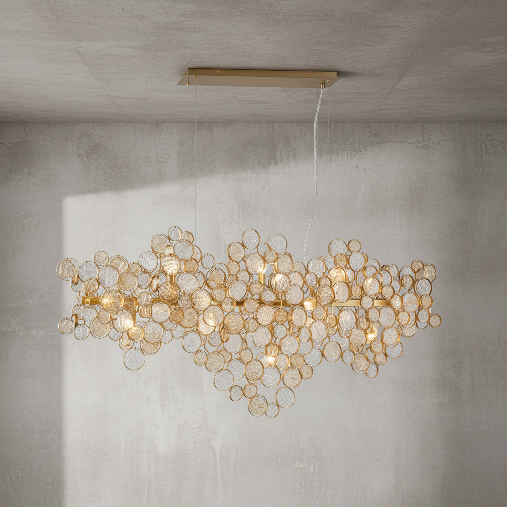 Riviko Radiant Bloom Linear Chandelier - Background Shot