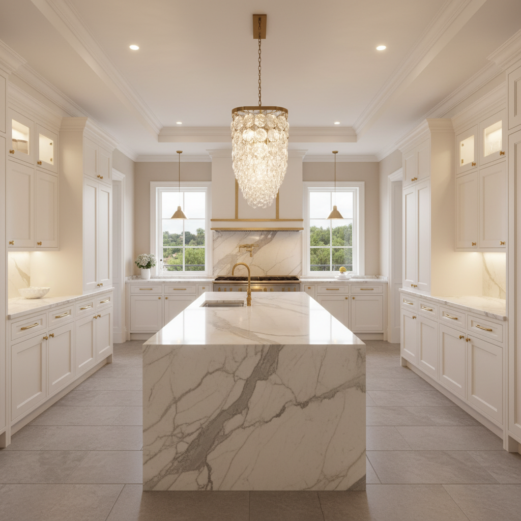 Riviko Radiant Bloom Linear Chandelier - upscale American kitchen