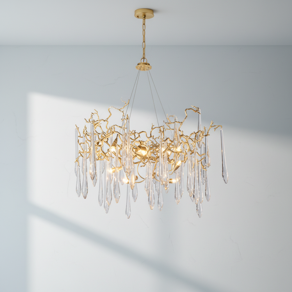 Riviko Radiant Bloom Crystal Branch Chandelier - Background Shot