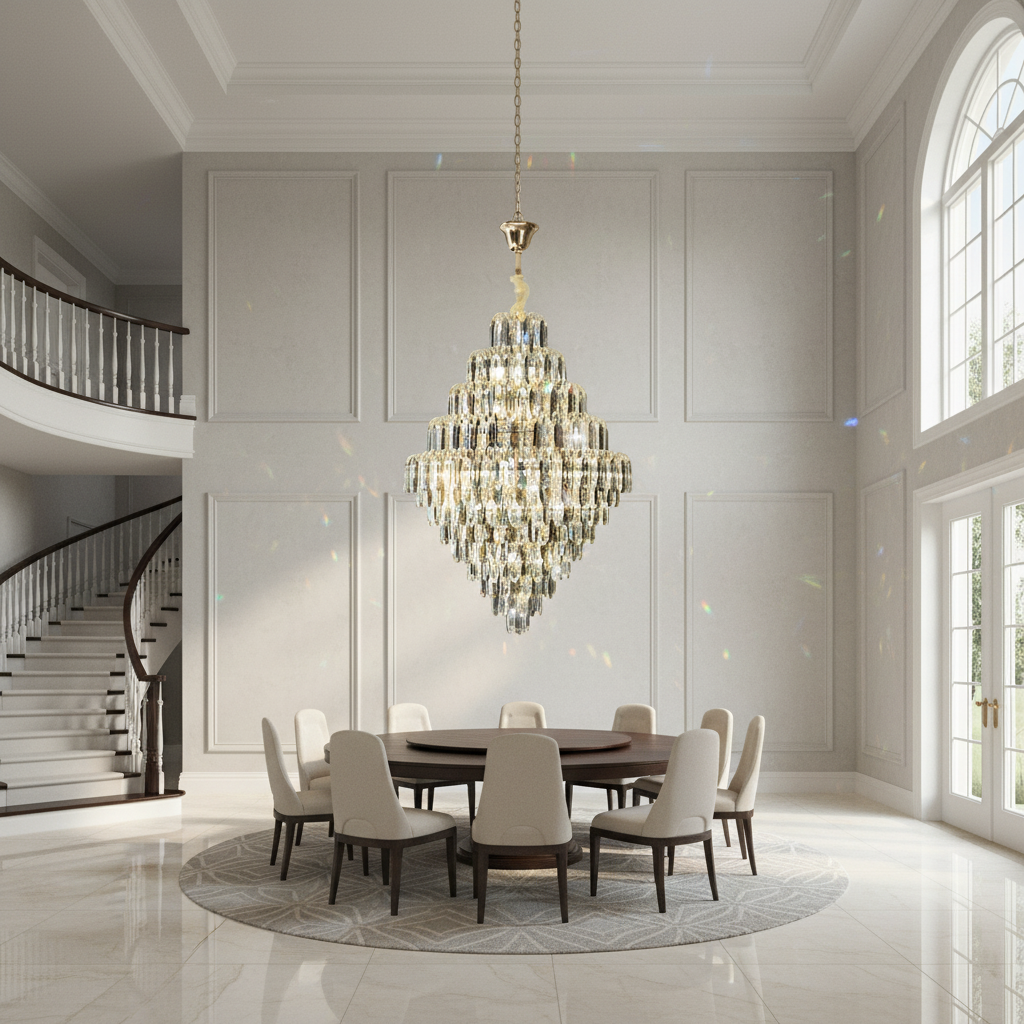 Riviko Grand Radiance K9 Crystal Chandelier - Background Shot