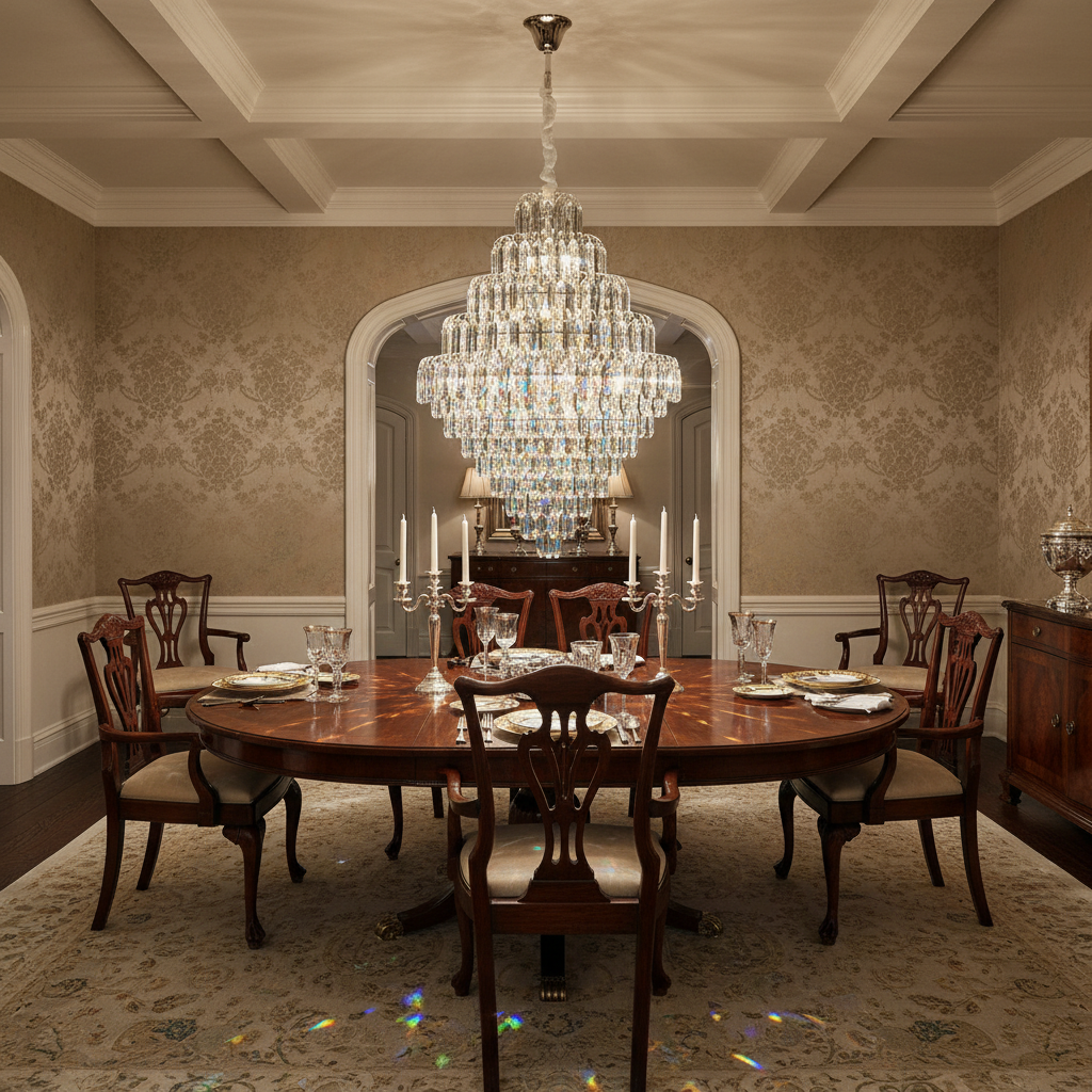 Riviko Grand Radiance K9 Crystal Chandelier - formal American dining room