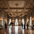 Riviko Kevyn Irregular Rock Crystal Linear Chandelier - American ballroom or formal entertaining space