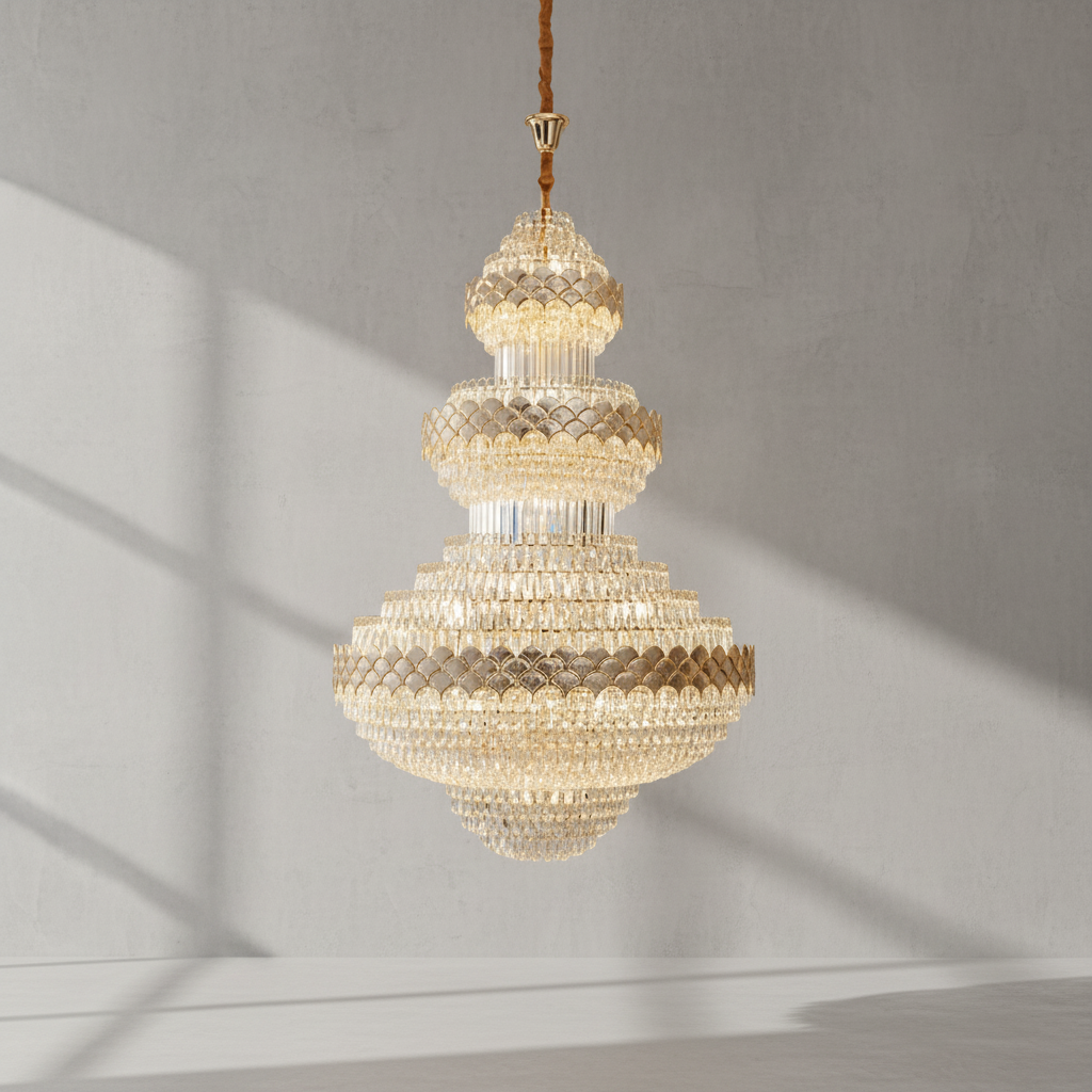 Riviko Majestic Empire Multi-Tier Crystal Chandelier - Background Shot