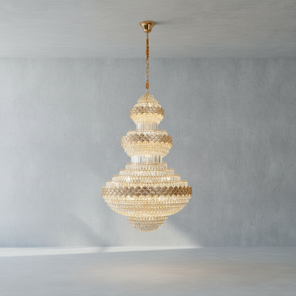 Riviko Majestic Empire Multi-Tier Crystal Chandelier - Background Shot