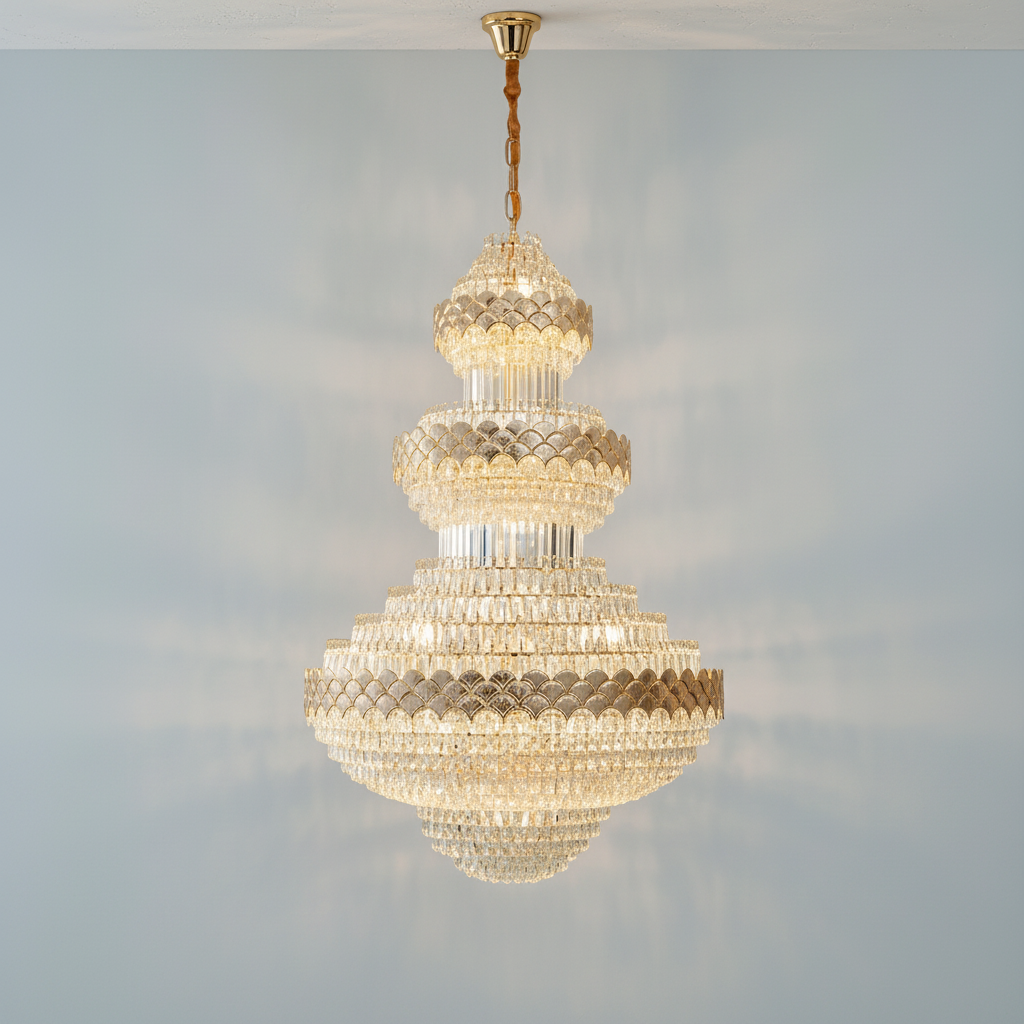 Riviko Majestic Empire Multi-Tier Crystal Chandelier - Background Shot