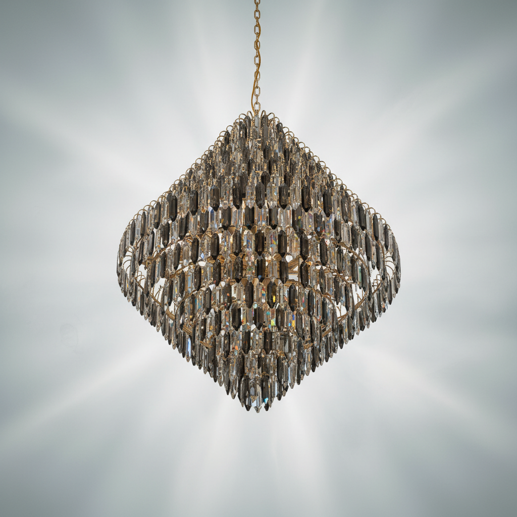 Riviko Extra Large Foyer Decorative Crystal Lighting Fixture Living Room Crystal Chandelier For Entryway Staircase - Studio Shot