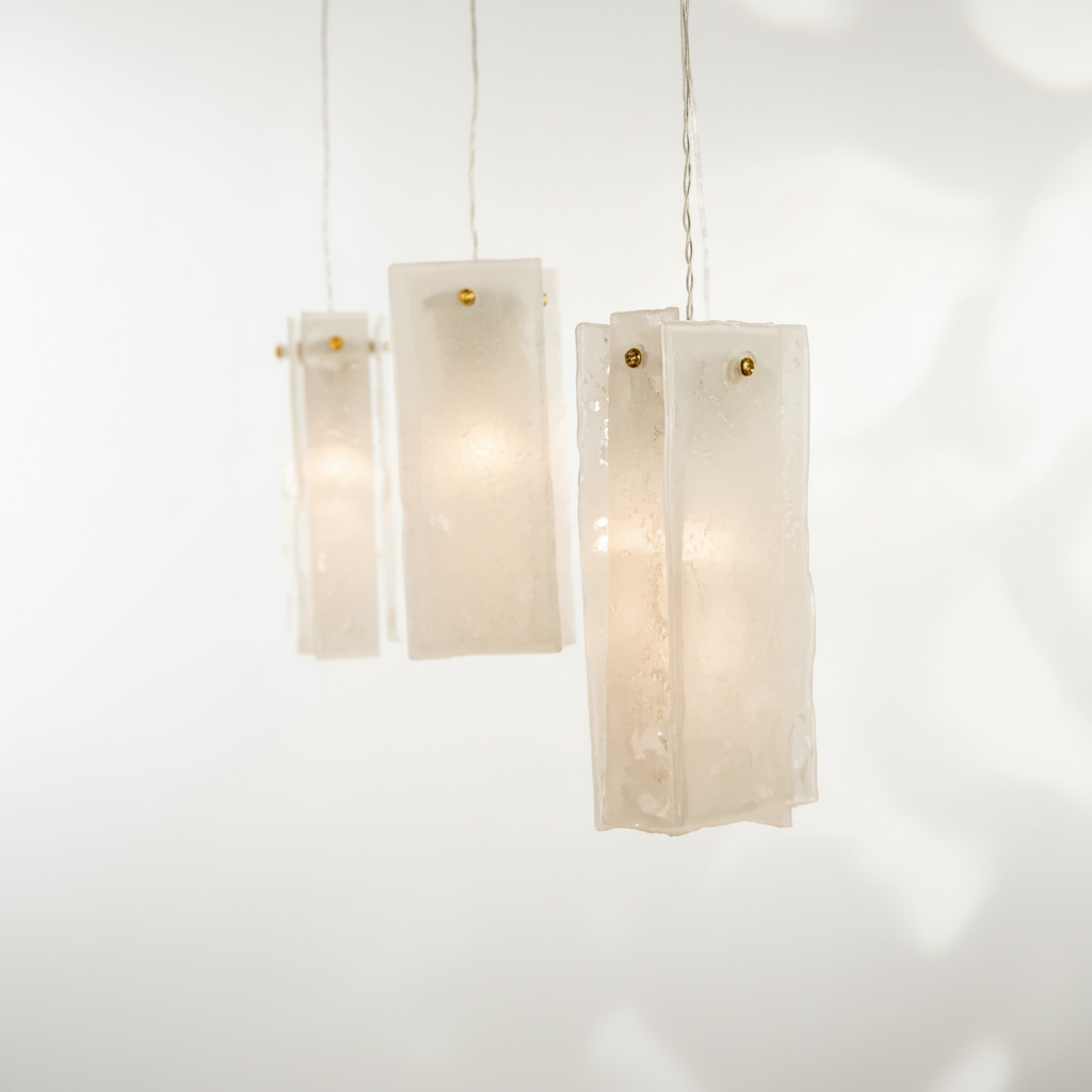 Riviko Prismatic Bloom Rectangle Glass Tile Chandelier - Background Shot