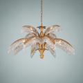 Riviko Veridian Palm Crystal Chandelier - Background Shot