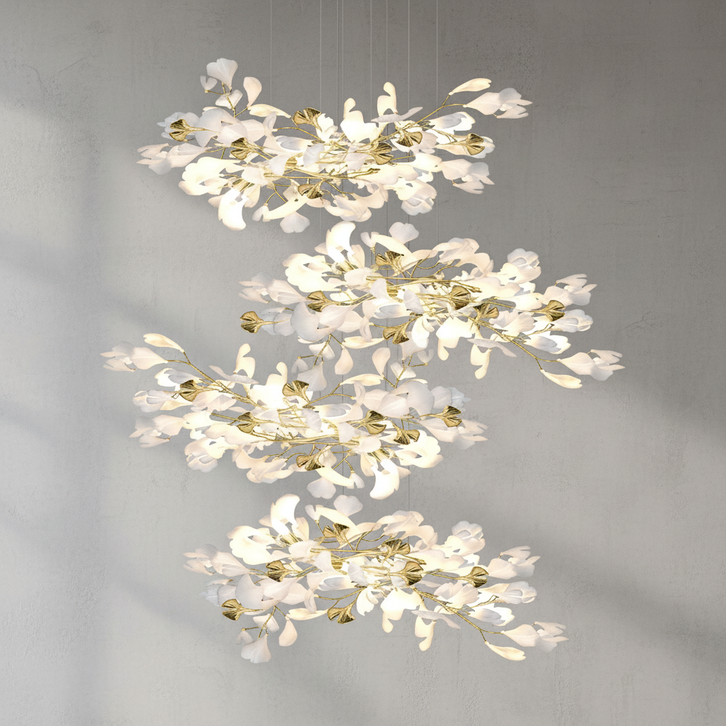 Riviko Verdant Canopy Cascading Chandelier - Background Shot