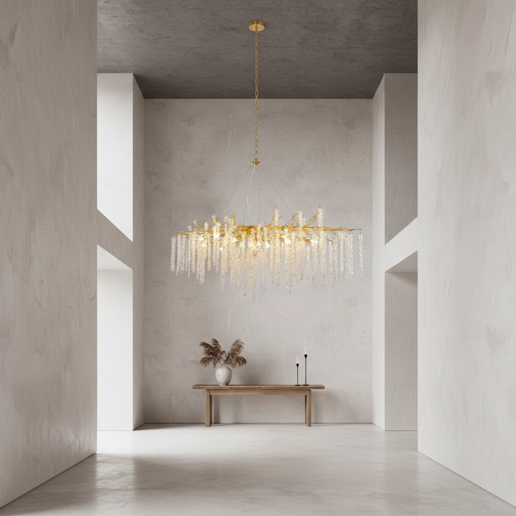 Riviko Branching Crystal Icicle Chandelier - Background Shot