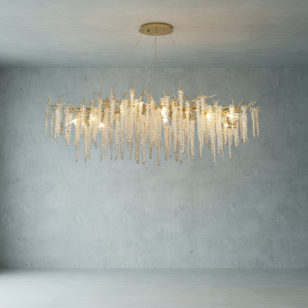 Riviko Branching Crystal Icicle Chandelier - Background Shot