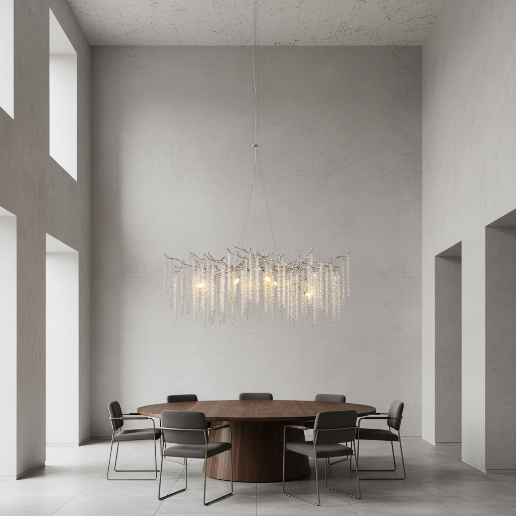 Riviko Branching Crystal Icicle Chandelier - Background Shot