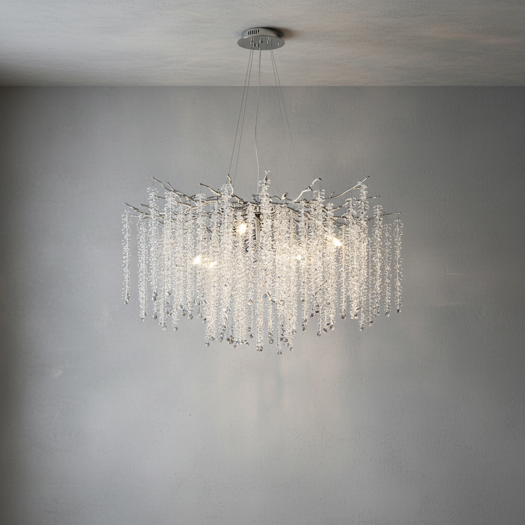 Riviko Branching Crystal Icicle Chandelier - Background Shot