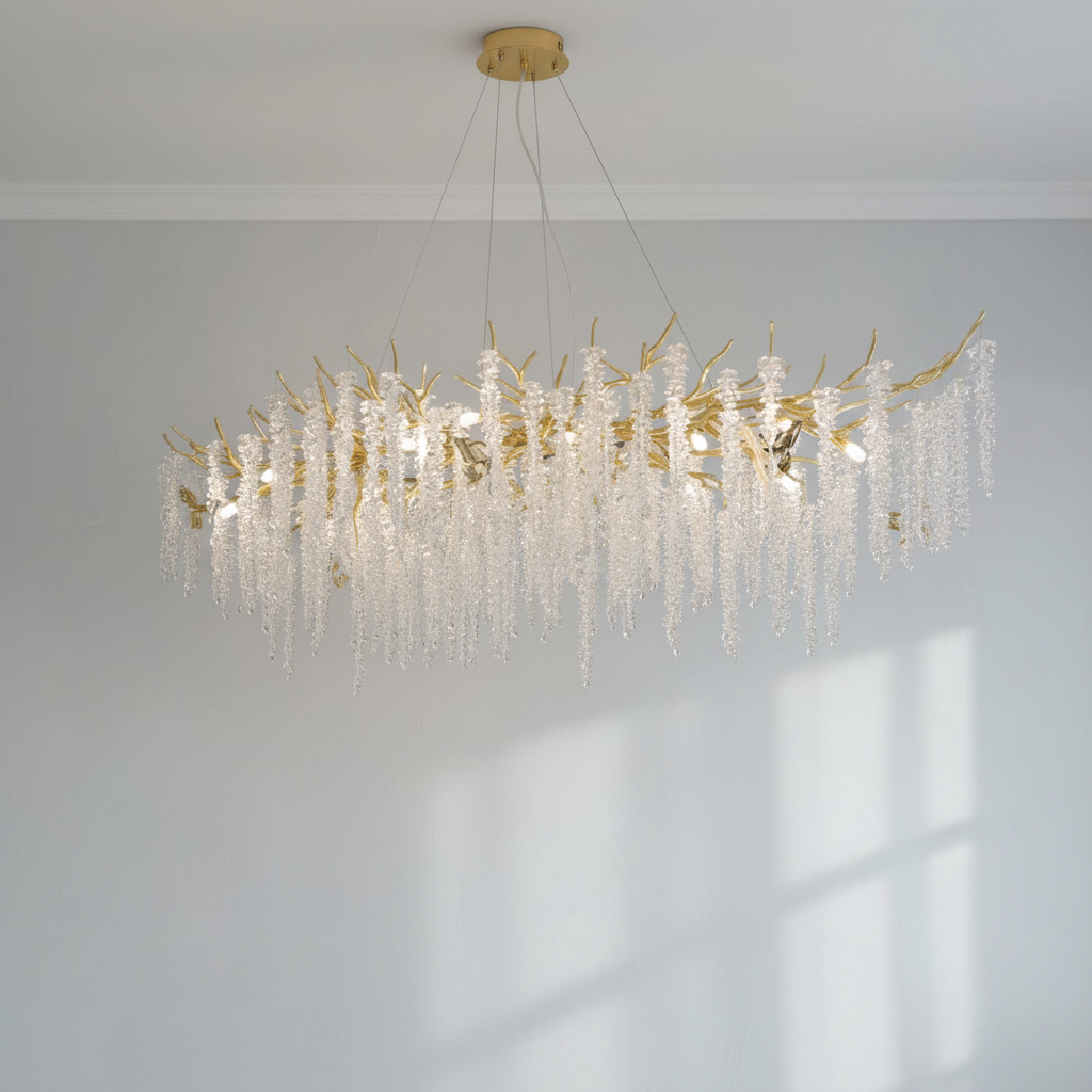 Riviko Branching Crystal Icicle Chandelier - Background Shot
