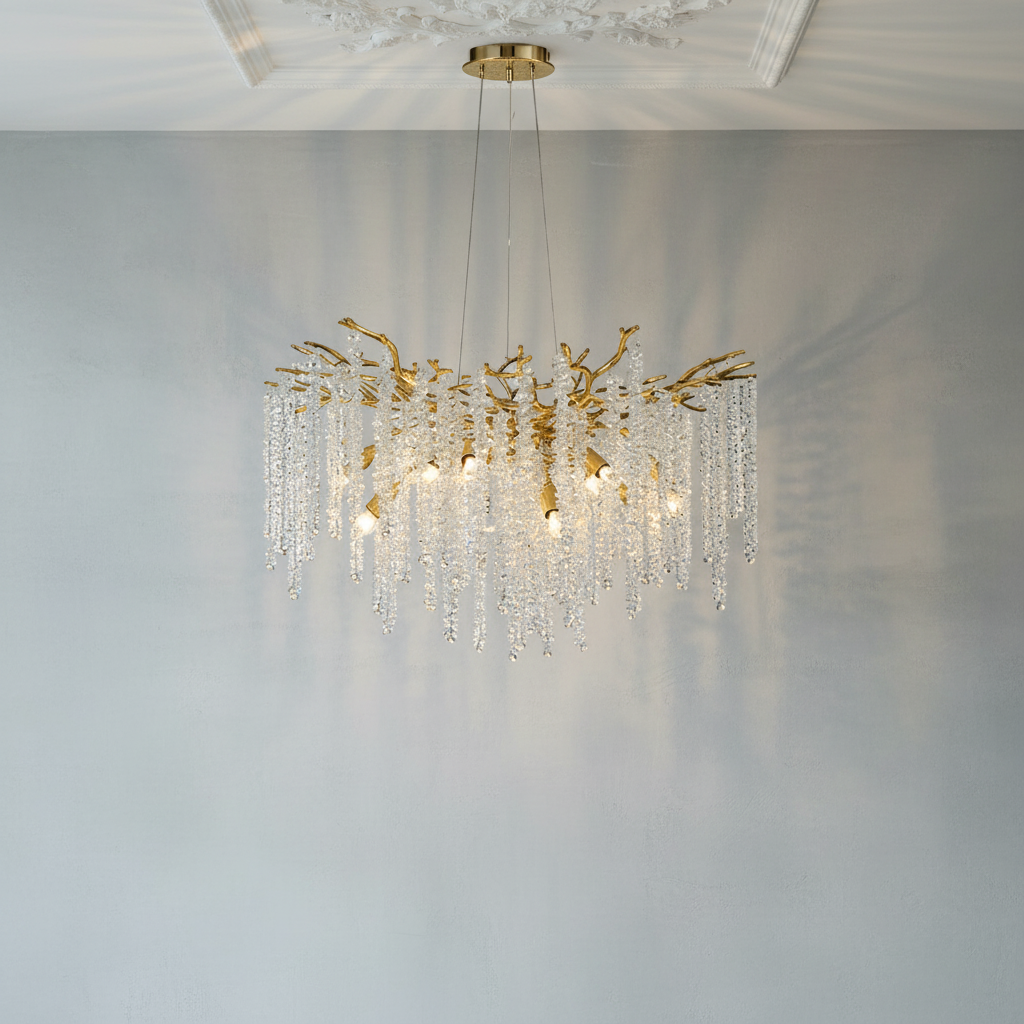Riviko Branching Crystal Icicle Chandelier - Background Shot