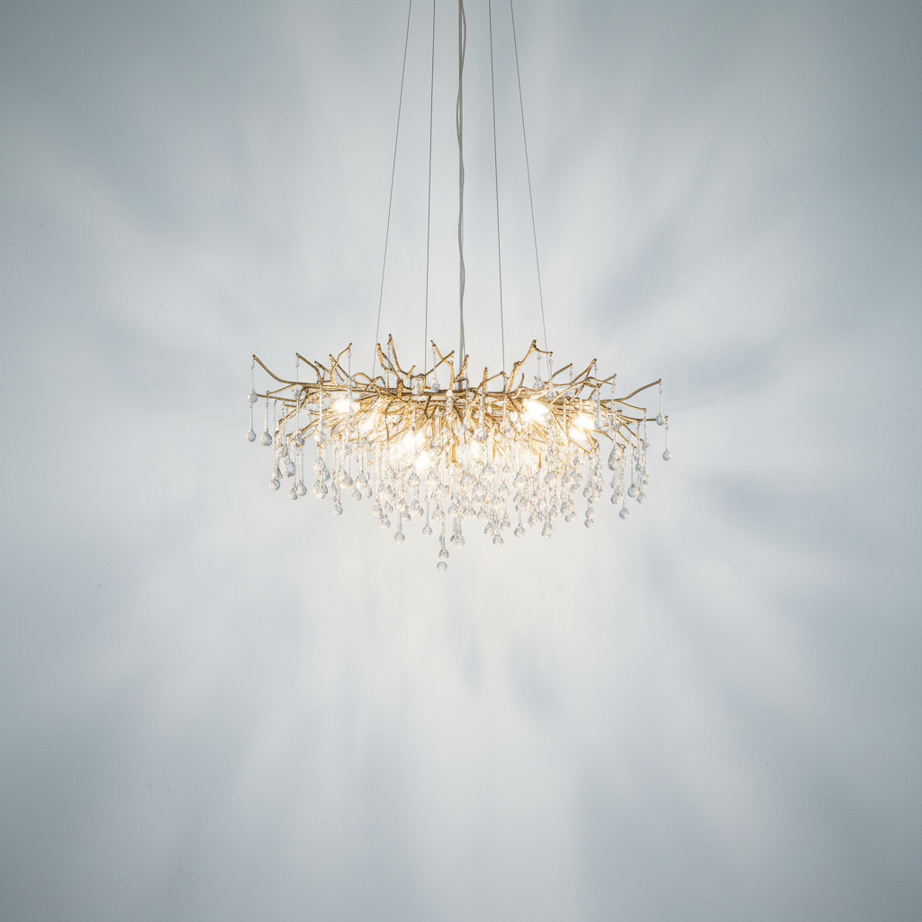 Riviko Verdant Canopy Crystal Chandelier - Background Shot