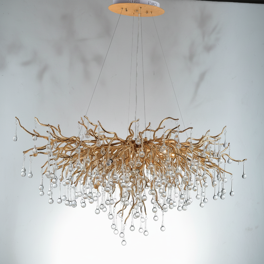 Riviko Verdant Canopy Crystal Chandelier - Background Shot