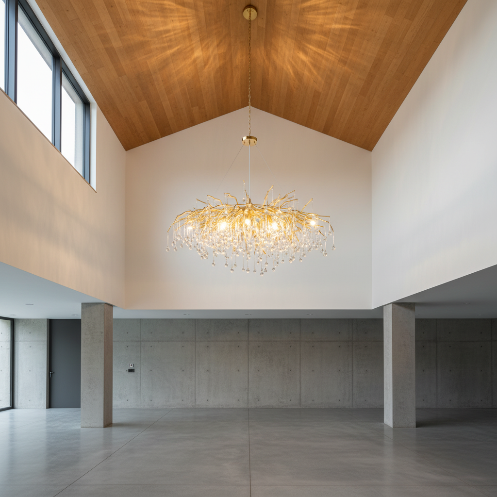 Riviko Verdant Canopy Crystal Chandelier - Background Shot