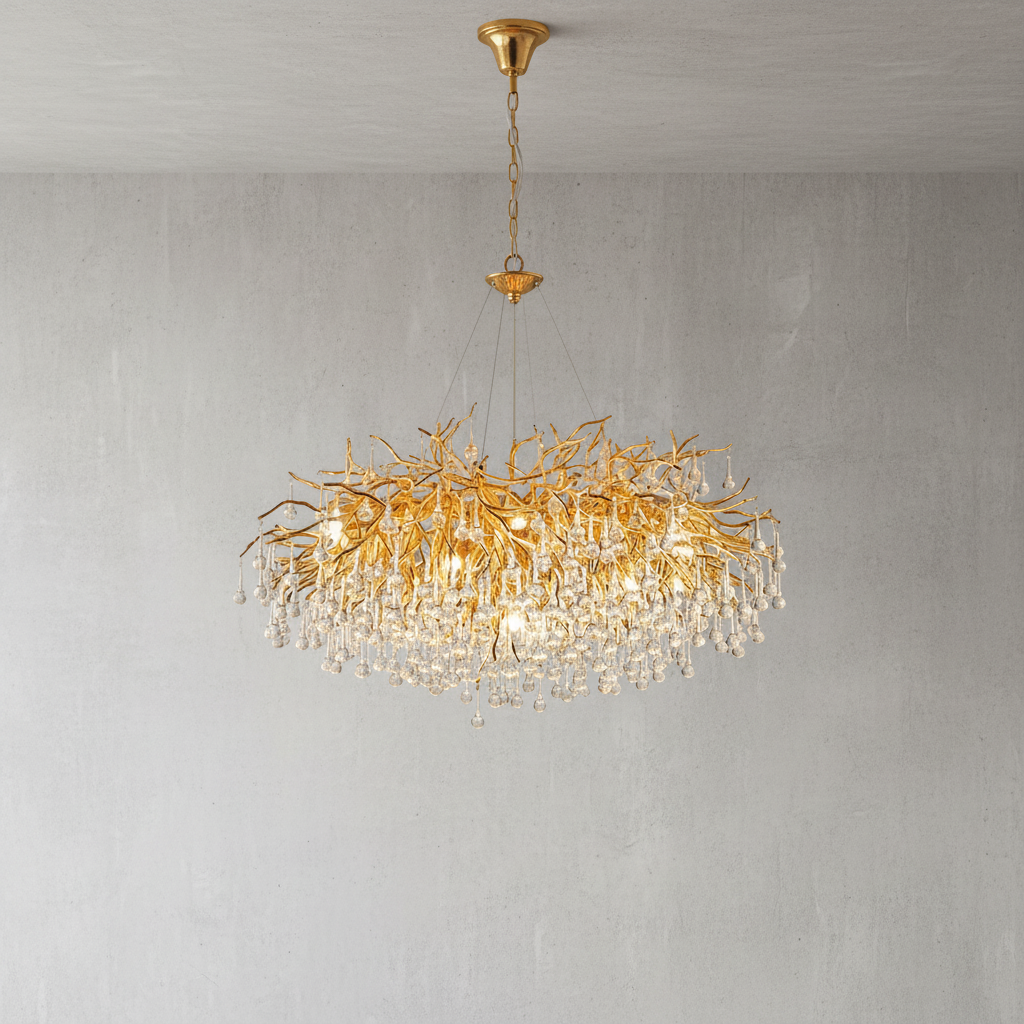 Riviko Verdant Canopy Crystal Chandelier - Background Shot