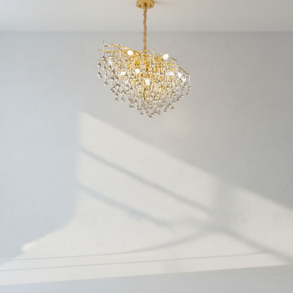 Riviko Verdant Canopy Crystal Chandelier - Background Shot