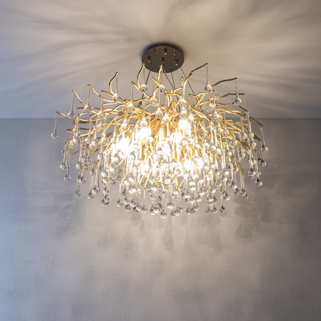 Riviko Verdant Canopy Crystal Chandelier - Background Shot