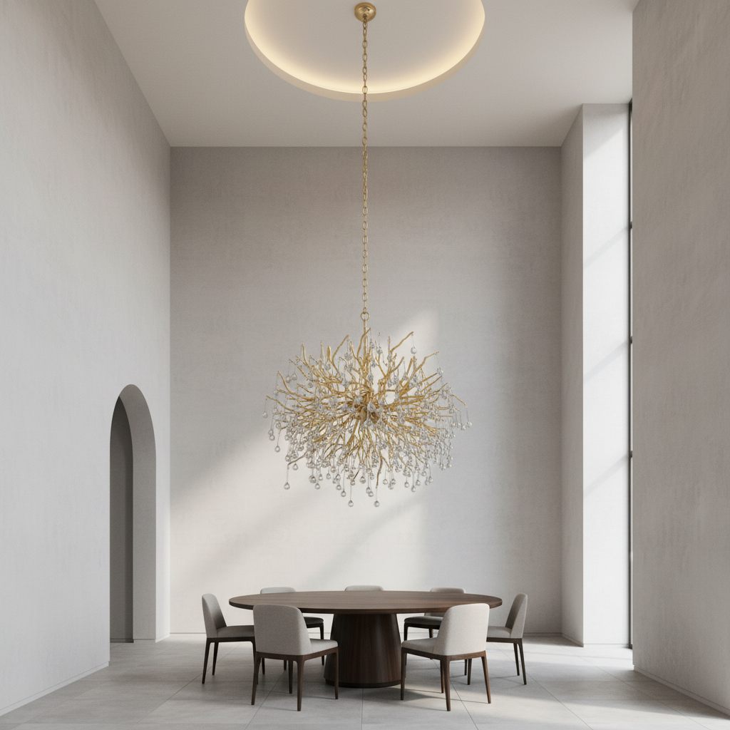 Riviko Verdant Canopy Crystal Chandelier - Background Shot