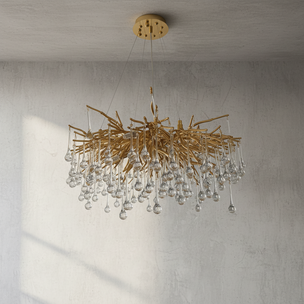 Riviko Verdant Canopy Crystal Chandelier - Background Shot