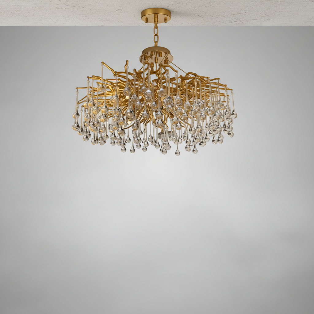 Riviko Verdant Canopy Crystal Chandelier - Background Shot