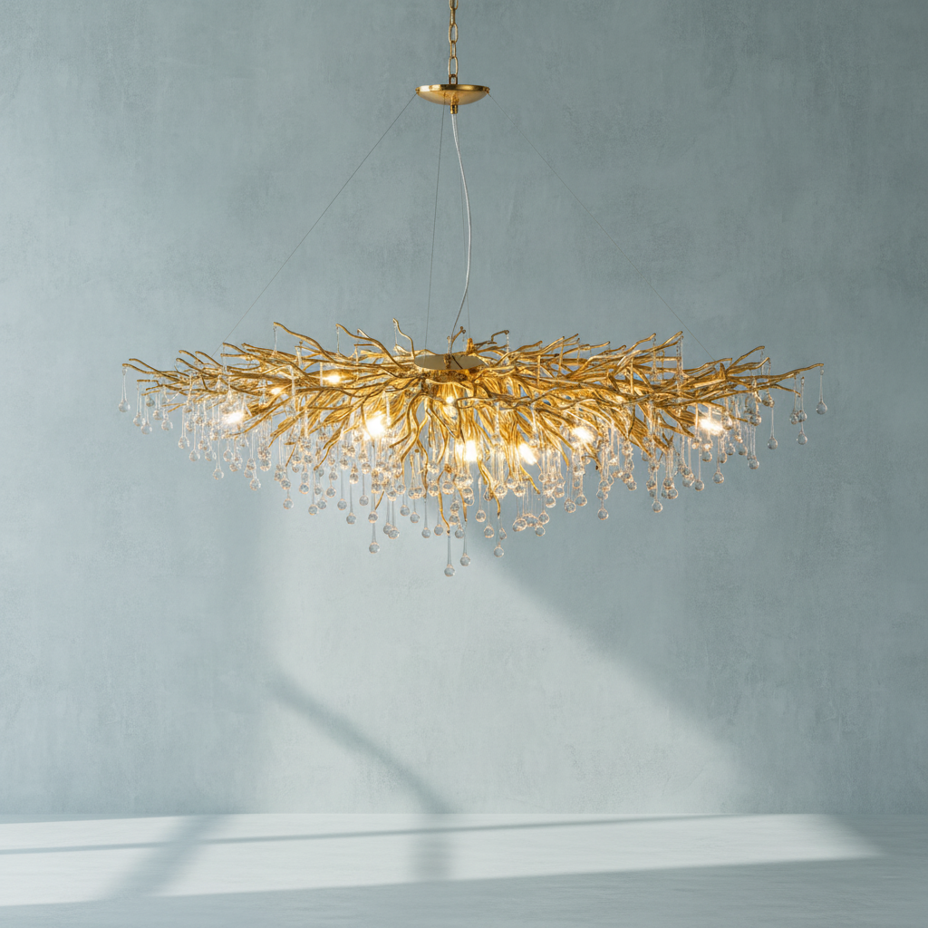 Riviko Verdant Canopy Crystal Chandelier - Background Shot