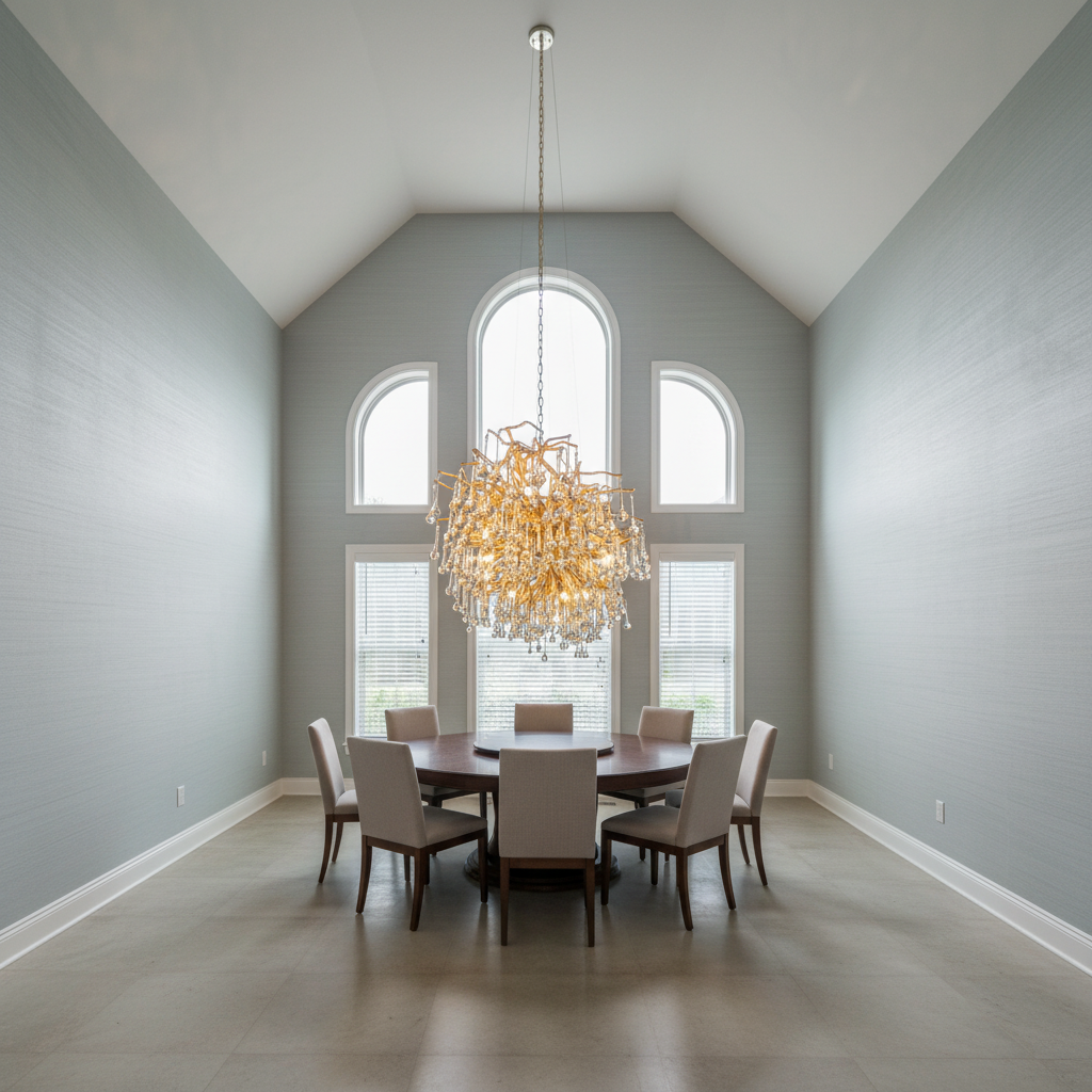 Riviko Verdant Canopy Crystal Chandelier - Background Shot