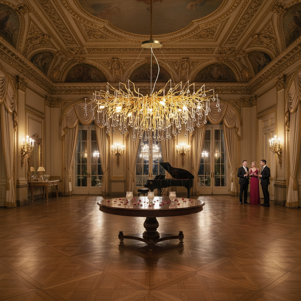 Riviko Verdant Canopy Crystal Chandelier - American ballroom or formal entertaining space