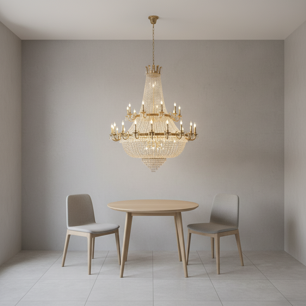 Riviko Grand Parisian Double-Layer Crystal Chandelier - Background Shot