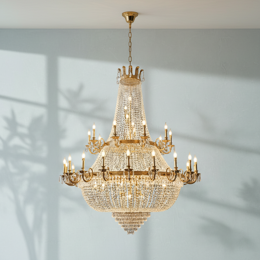 Riviko Grand Parisian Double-Layer Crystal Chandelier - Background Shot