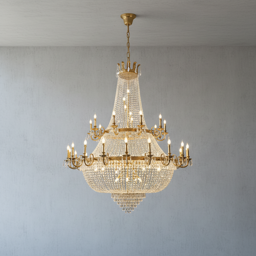 Riviko Grand Parisian Double-Layer Crystal Chandelier - Background Shot