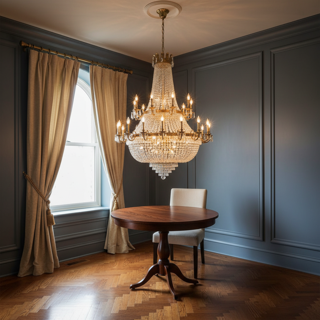 Riviko Oversized Luxury Double-layers Golden French Style Crystal Chandelier for Living/Dinning Room/Foyer/Hallway/Staircase - Scene