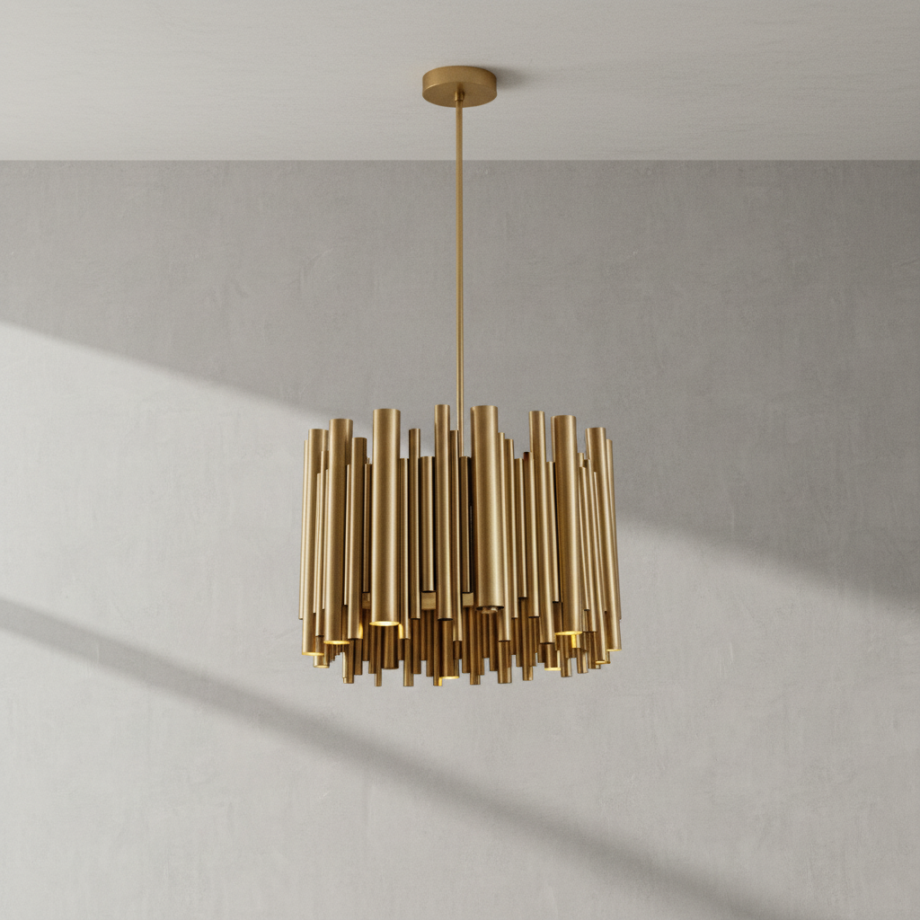 Riviko Aura Stainless Steel Chandelier - Background Shot