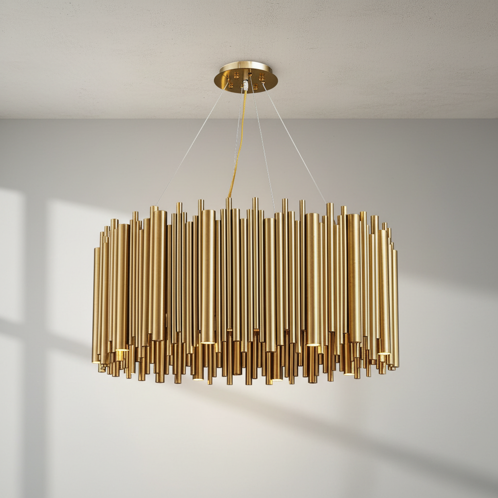 Riviko Aura Stainless Steel Chandelier - Background Shot