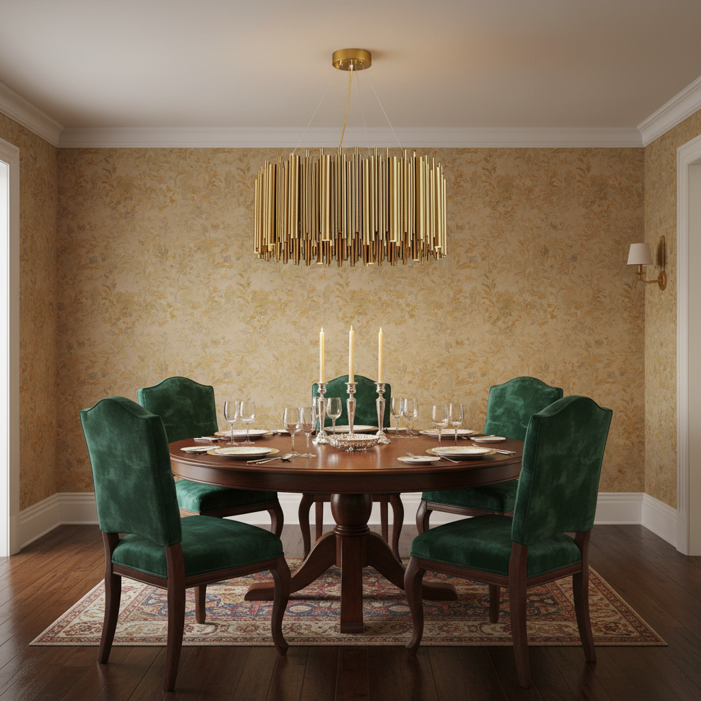 Riviko Aura Stainless Steel Chandelier - formal American dining room