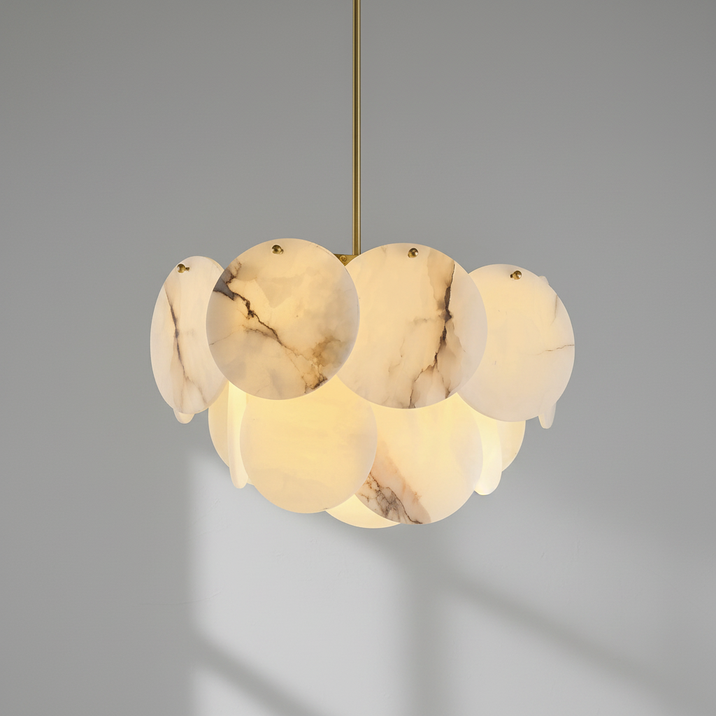 Riviko Alabaster Radiance Round Chandelier - Background Shot