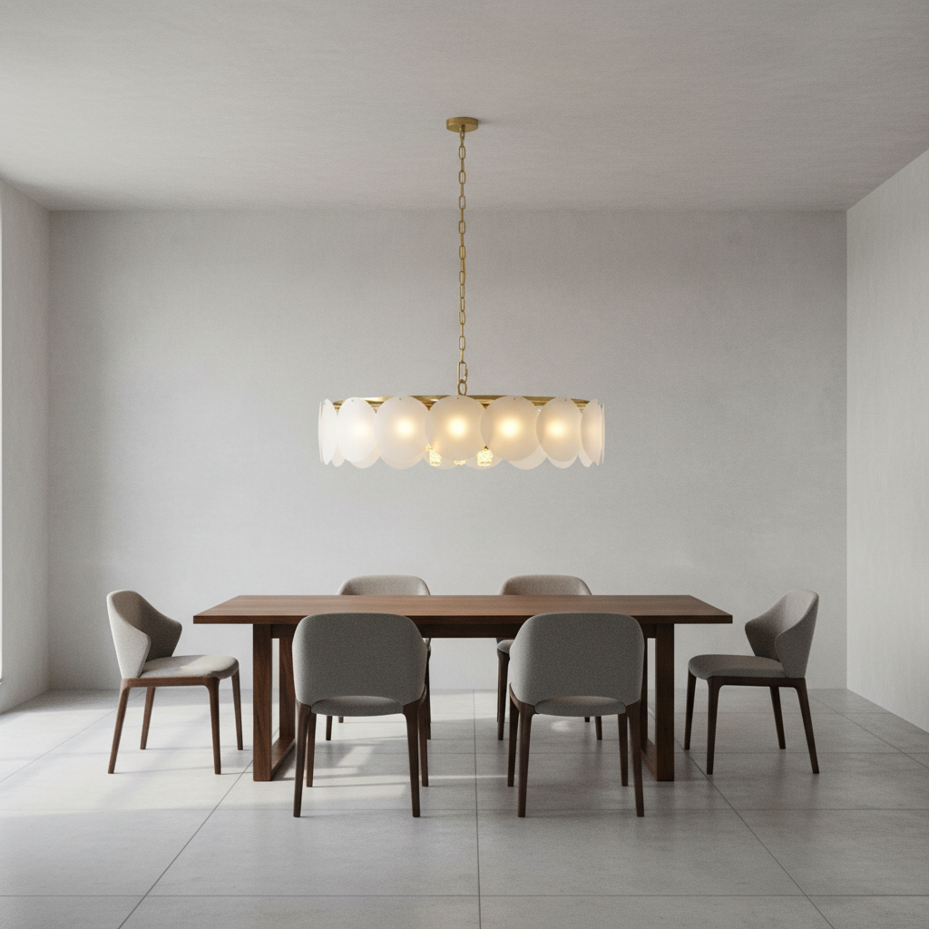 Riviko Alabaster Radiance Round Chandelier - Background Shot
