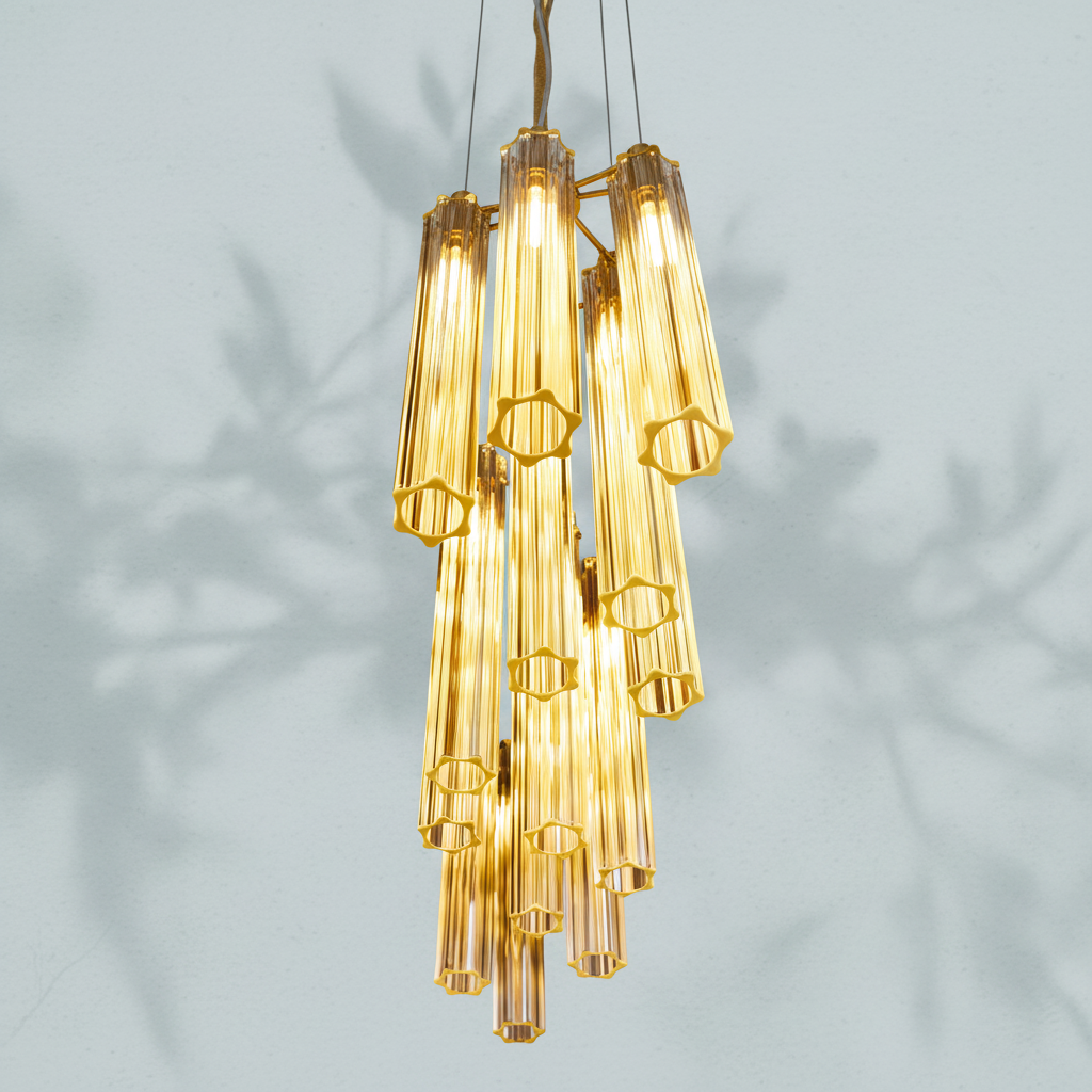 Riviko Aura Cascade Linear Chandelier - Background Shot