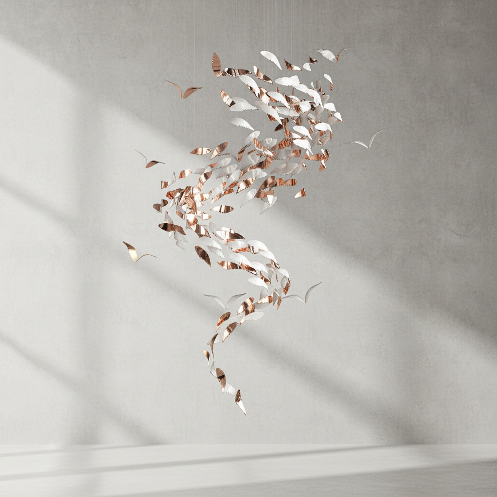 Riviko Grand Lumina Spiral Art Glass Chandelier - Background Shot