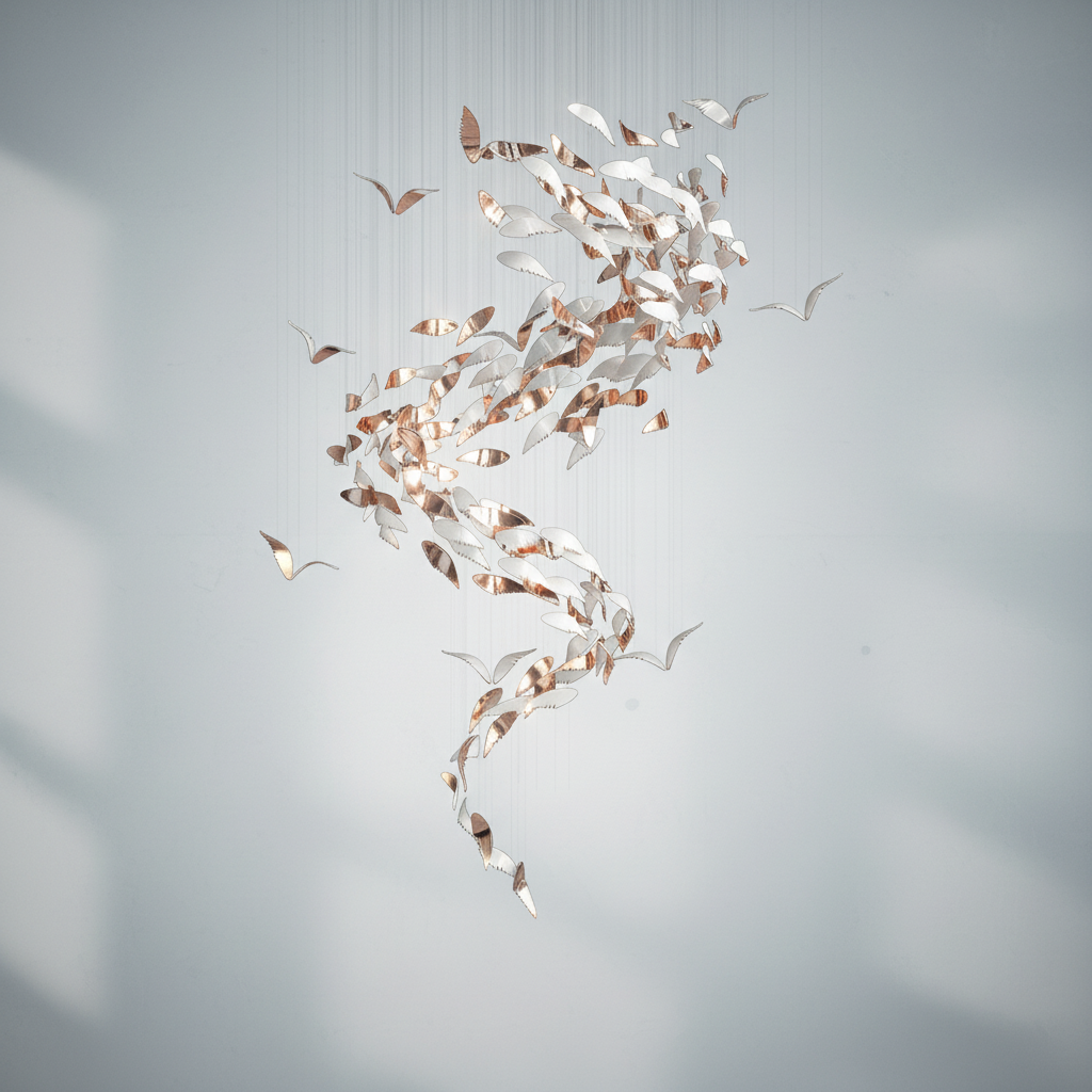 Riviko Grand Lumina Spiral Art Glass Chandelier - Background Shot